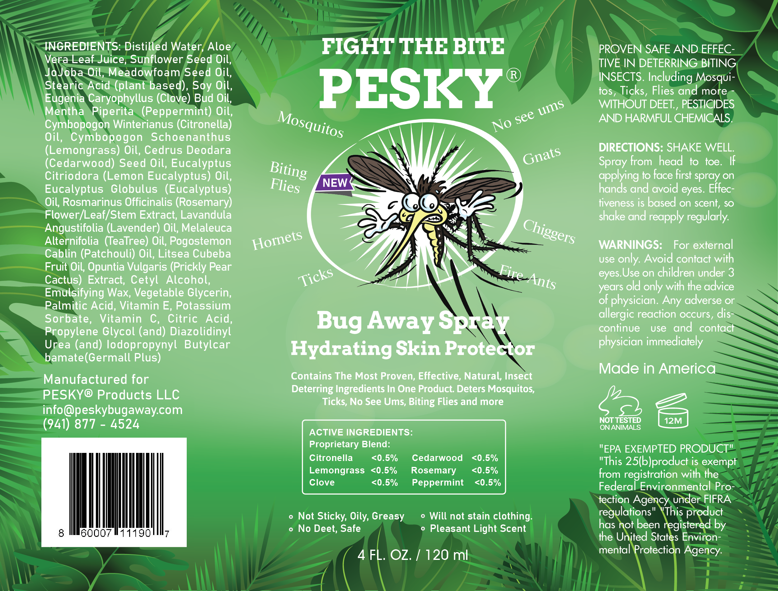 A PESKY® Bug Stay Away Spray and Natural Hydrating Skin Moisturizer