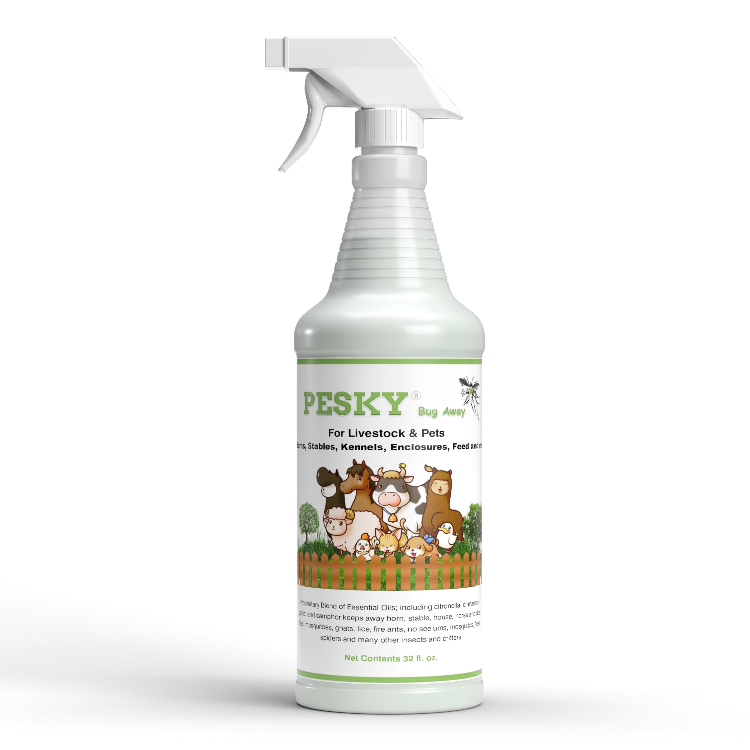 PESKY® Bug Away For Livestock & Pets - Barns, Stables, Kennels, Enclosures, Feed and more