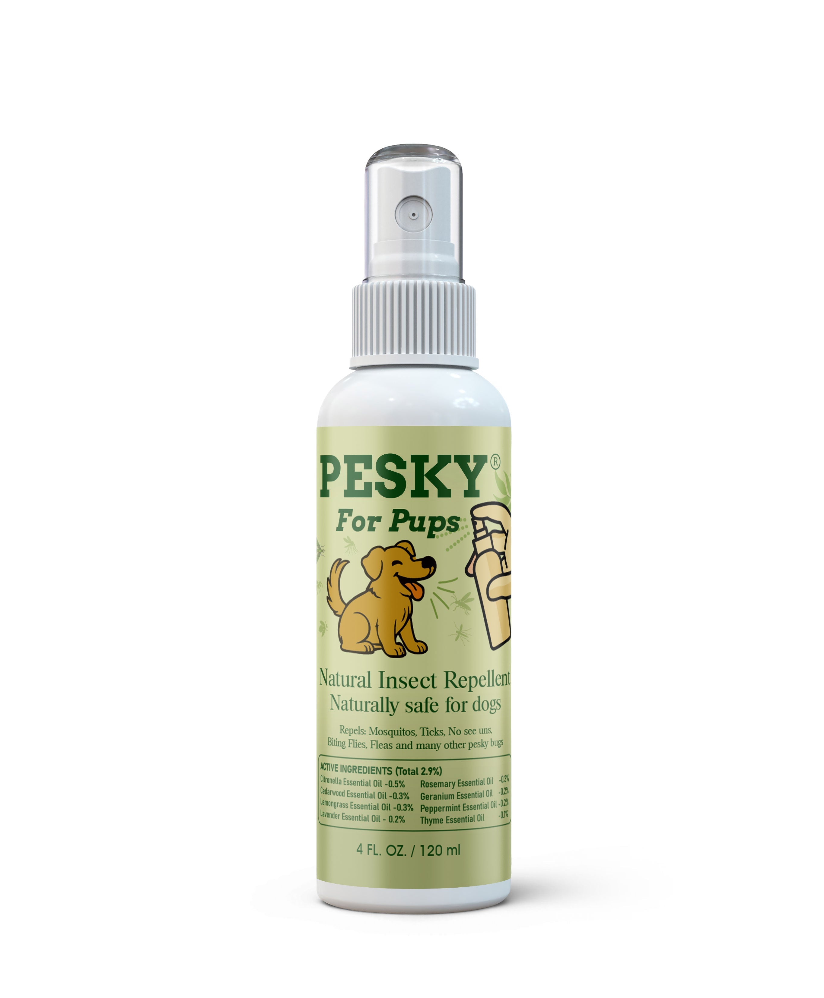 🐶 PESKY for Pups 2 oz — Natural Insect Repellent for Dogs